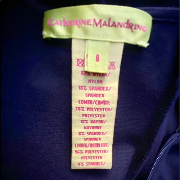 Catherine Malandrino Mesh Front Yoke Print Dress - Picture 7 of 7